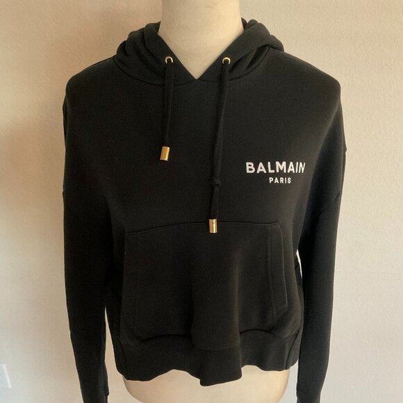 Flocked Balmain Paris hoodie - Picture 2 of 5